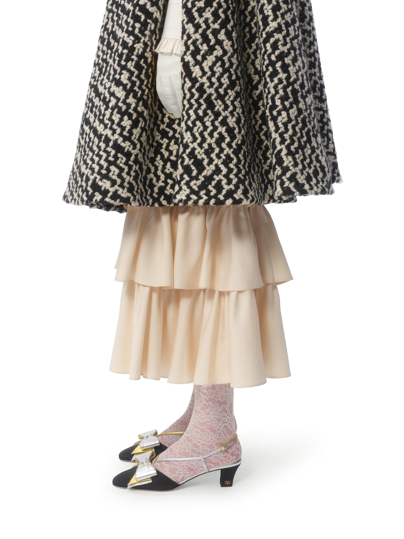 Stylish Geometric Tweed Cape - Women's Fashion Outerwear for Fall & Winter | Perfect for Office, Parties & Special Occasions