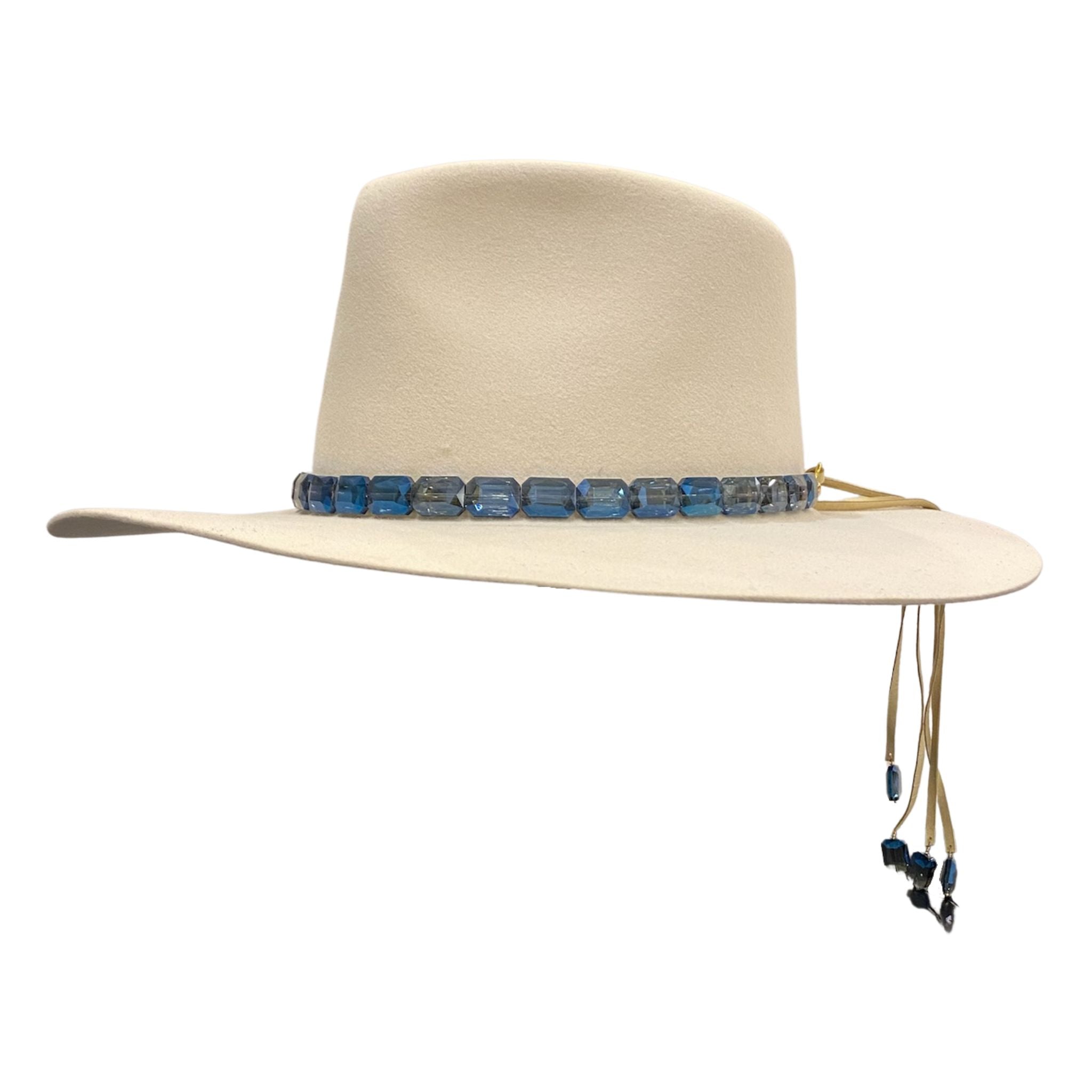 Elegant Sapphire Hat Band for Cowboy Hats - Premium Rhinestone & Crystal Embellished Western Accessory for Rodeo, Country Music Festivals & Outdoor Events