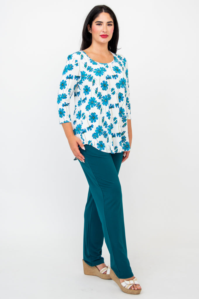 Jazz 3/4 Sleeve Top for Women - Soft Bamboo Fabric in Aster Purple - Perfect for Dance Classes, Yoga & Casual Wear