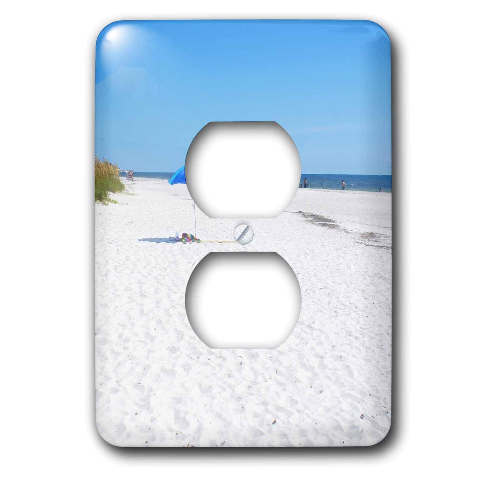 3D Rose Tropic White Sand Outlet Cover - Decorative Electrical Outlet Plate - Perfect for Beach House, Bathroom, and Coastal Home Decor