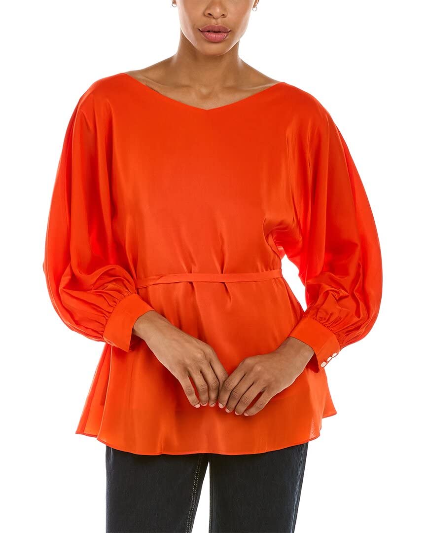 Josie Natori Women's Elegant Tie Front Blouse - Perfect for Office Wear, Business Meetings & Special Occasions