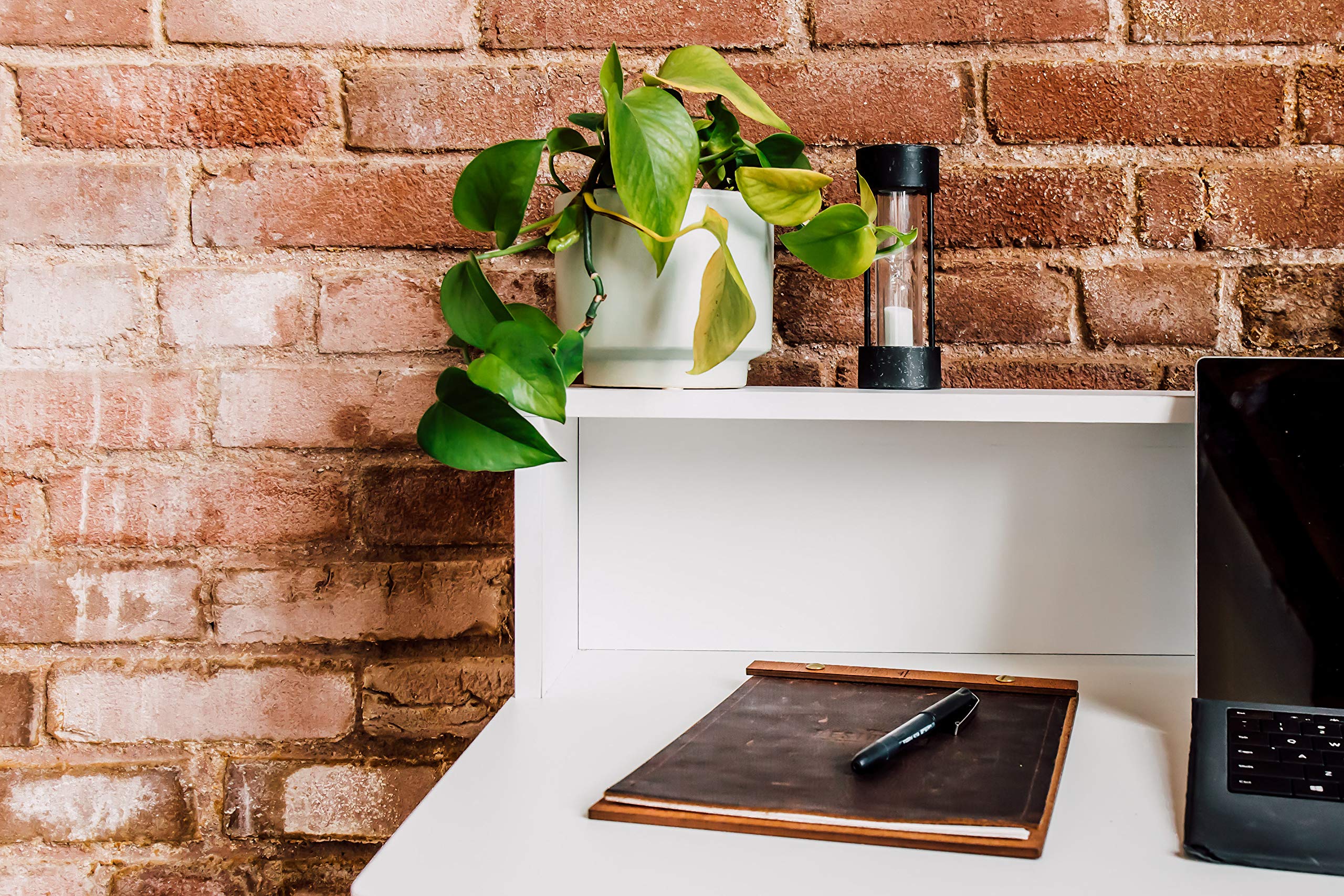 OneSpace Lennox Hutch Computer Desk - Compact White Writing Desk for Home Office, Small Workspace Solution - Perfect for Remote Work, Study & Small Spaces