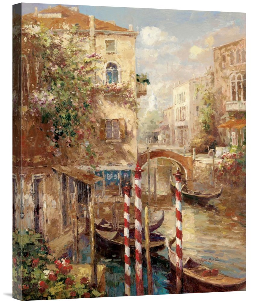 Budget Peter Bell Venice Canal Gallery Wrap Giclee Canvas Print - Handmade Wall Art Decor for Living Room, Bedroom & Office