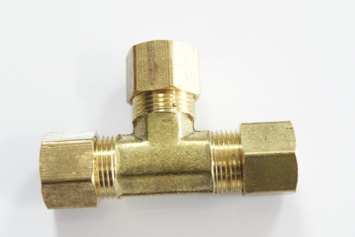 LTWFITTING 3/8-Inch OD Brass Compression Tee Fitting (Pack of 100) - Perfect for Plumbing, HVAC, and Water Supply Systems
