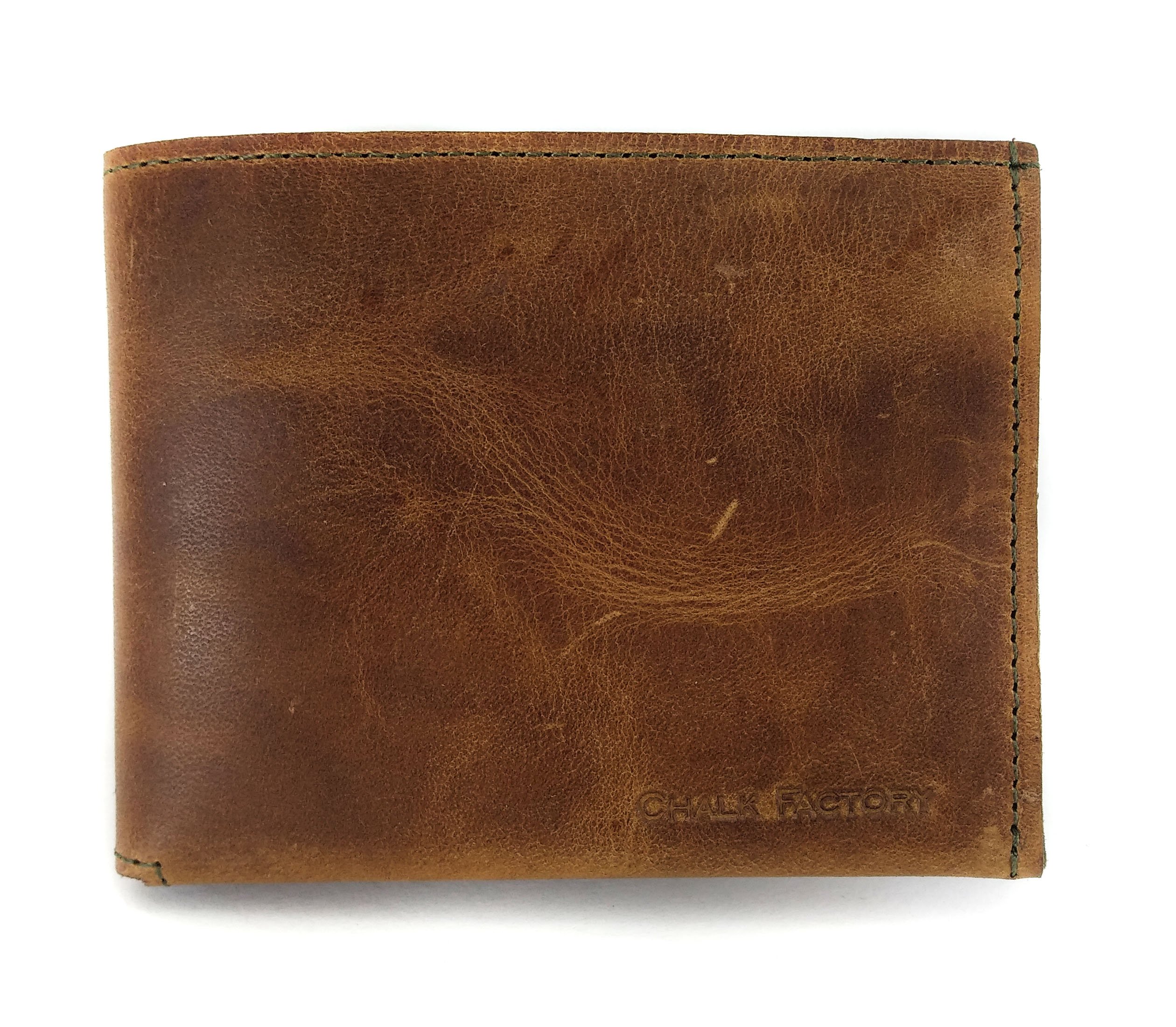 Genuine Leather Minimalist Two-Tone Wallet for Men - Slim RFID Blocking Bifold Wallet (Tan) - Perfect for Everyday Use, Travel & Business