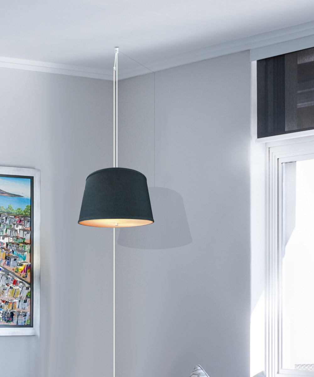 10W 2-Light Plug-In Pendant Light with White Cord - Textured Slate Blue Shade & Diffuser for Kitchen Island, Dining Room or Bedroom Lighting
