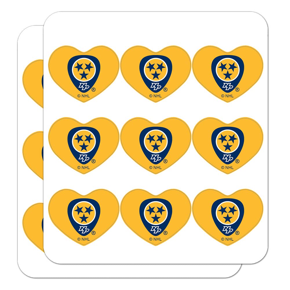 Nashville Predators NHL Heart-Shaped Planner Stickers - Team Logo Decals for Scrapbooking, Bullet Journals & DIY Crafts - Perfect for Hockey Fans & Game Day Decorations