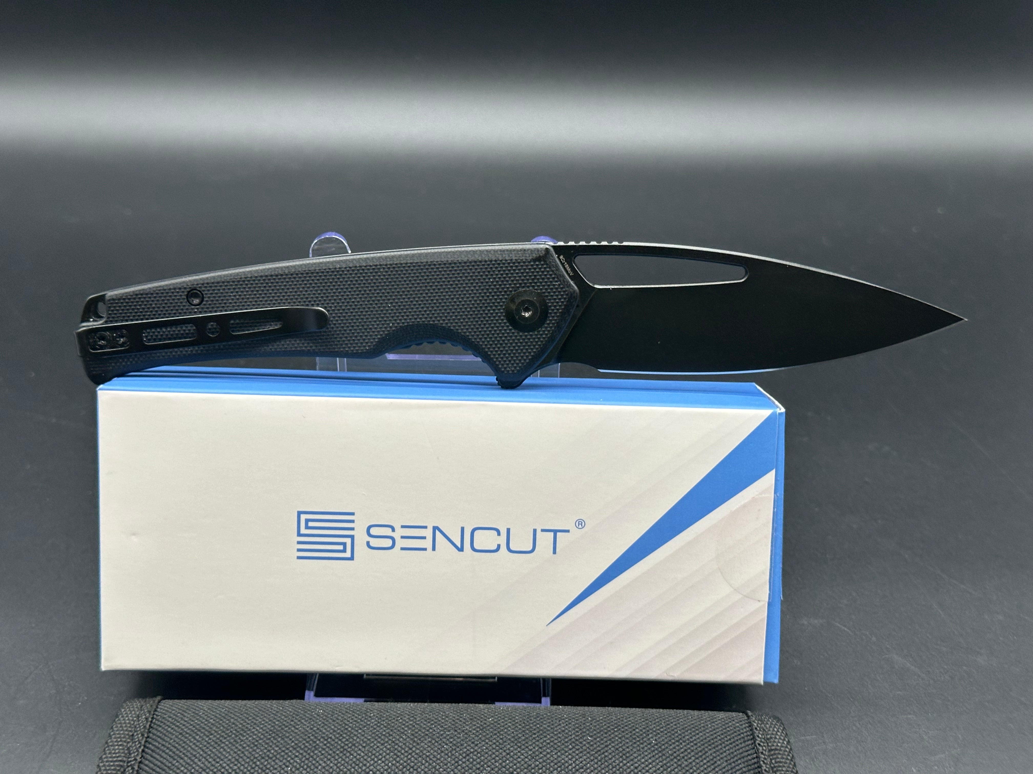 Sencut Mims Folding Knife - 9Cr18MoV Black Blade & Black G10 Handle - EDC Pocket Knife for Outdoor Camping, Hiking, Survival and Everyday Carry