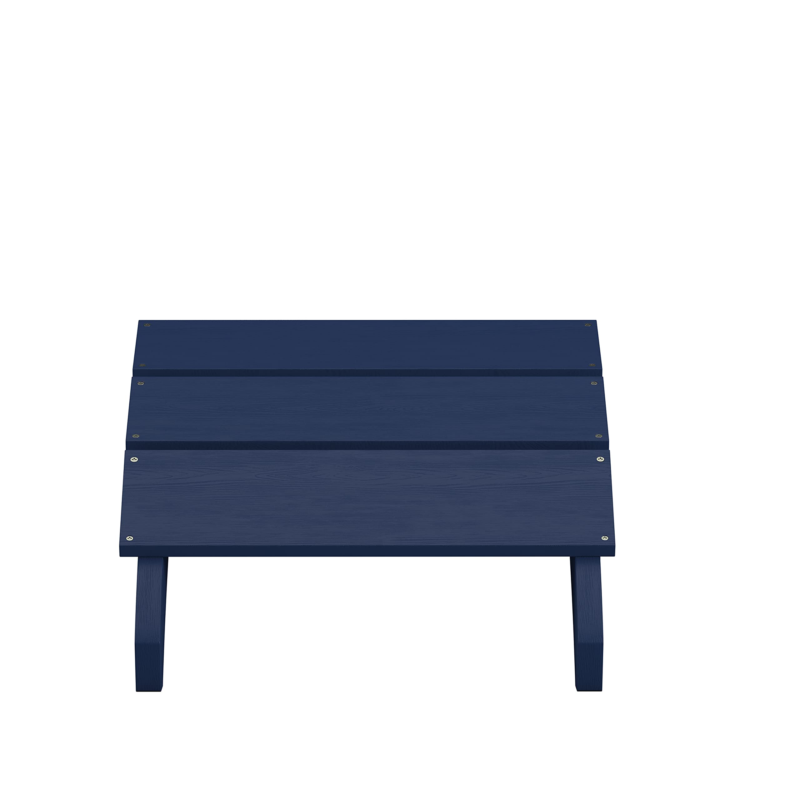 EMMA + OLIVER Navy Blue Adirondack Style Ottoman - Indoor/Outdoor Poly Resin Footstool for Patio, Deck, Garden & Living Room