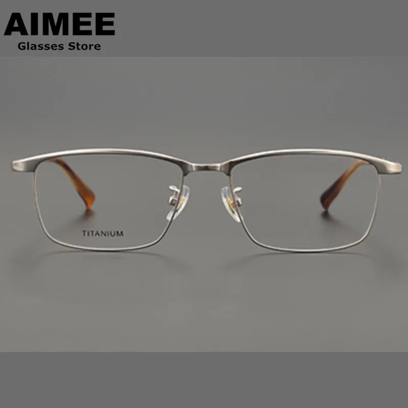 Aimee Unisex Full Rim Square Titanium Eyeglasses 6119 - Lightweight Durable Frame for Men & Women - Perfect for Reading, Work & Everyday Use