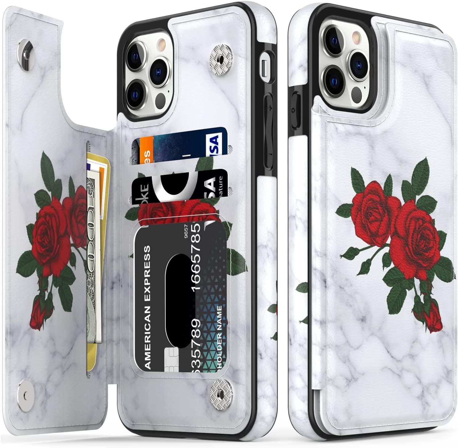 Premium iPhone 14 Pro Max Leather Wallet Case with Card Holder & Flip Cover - Protective Phone Cover for Business & Travel Use