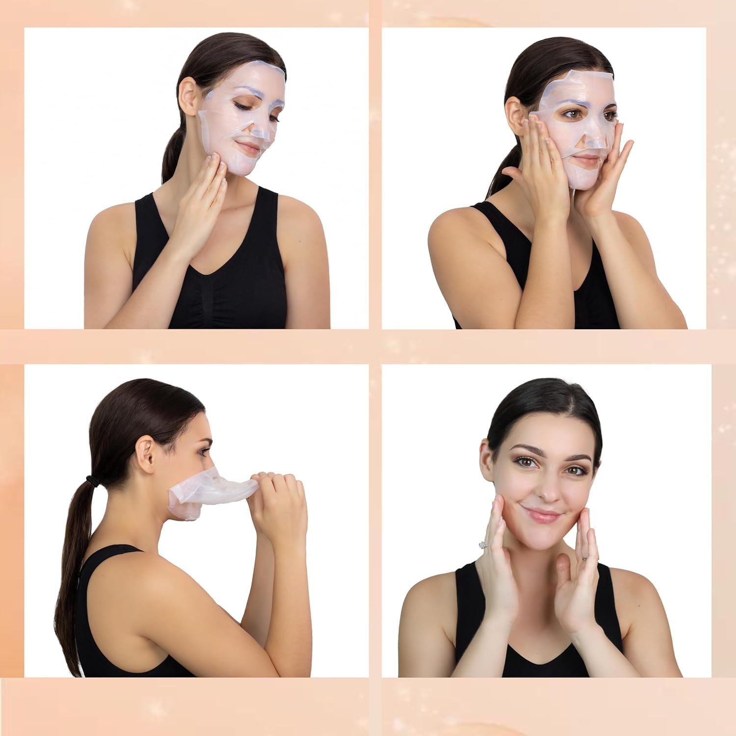 LIPOFIX Bio-Cellulose Face Mask - Hydrating & Anti-Aging Korean Skincare Treatment with Collagen for Wrinkle Reduction & Brightening (5 Pack) | Perfect for Night Routine, Spa Day & Travel Skincare Essentials