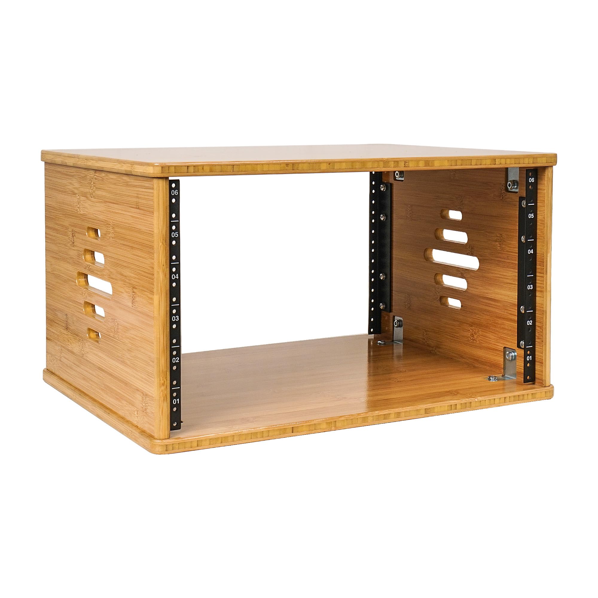 Sound Town DIY 6U Solid Carbonized Bamboo Studio Equipment Rack - 14.2