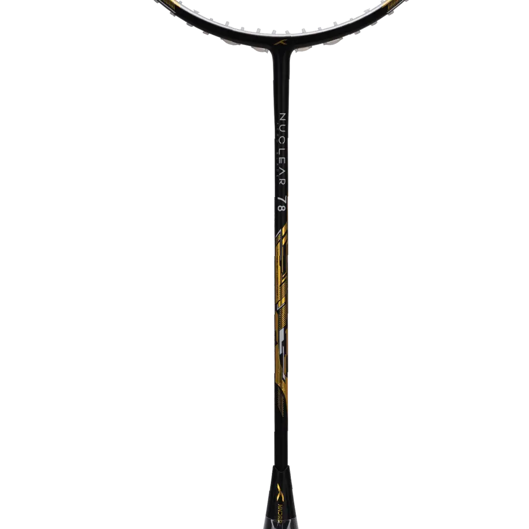 HNDRD Nuclear 78 Badminton Racket - Pre-Strung Carbon Fiber Shuttlecock Racket for Professional & Recreational Play - Perfect for Tournaments, Training & Backyard Games