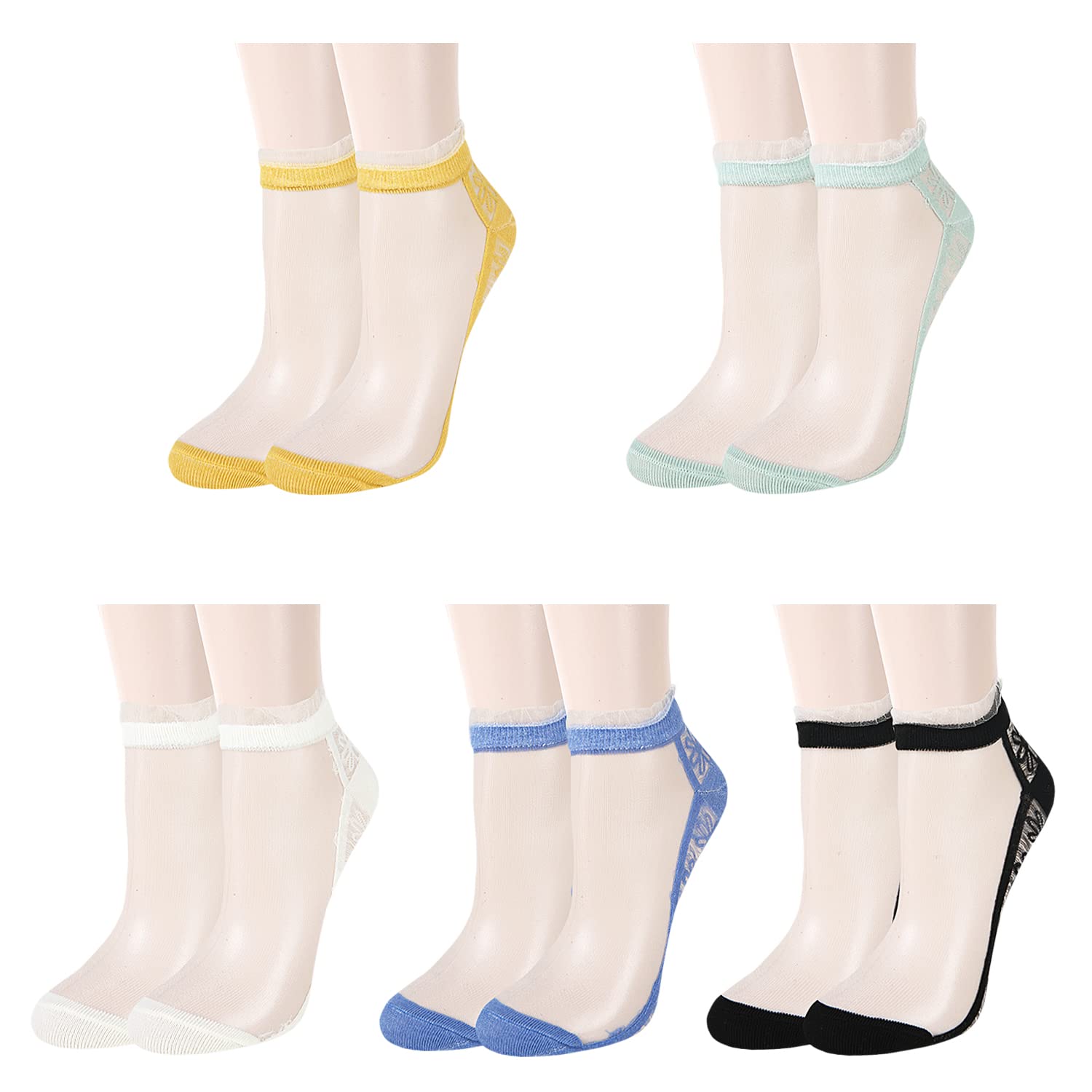 Benefeet Sheer Ankle Socks for Women - Crystal Transparent Summer Liner Socks for Casual & Dress Wear