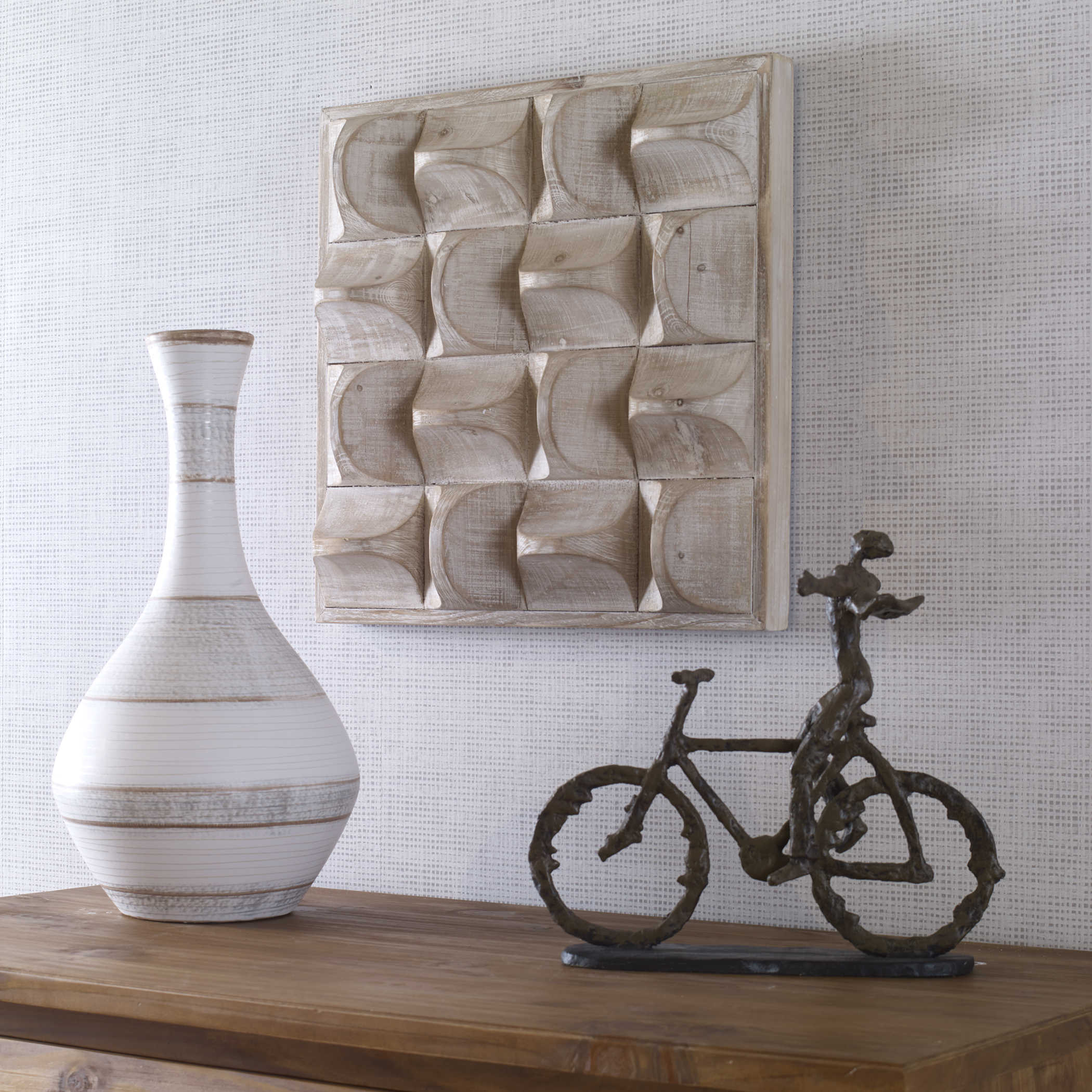 Handmade White Carved Wood Wall Decor - Rustic Farmhouse Style Home Art for Living Room, Bedroom & Entryway Decorations