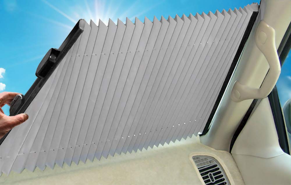 Custom Fit Retractable Windshield Sunshade for 2008-2015 Smart FORTWO | 23 Inch UV Protection Car Sun Shade | Perfect for Summer Parking & Heat Protection