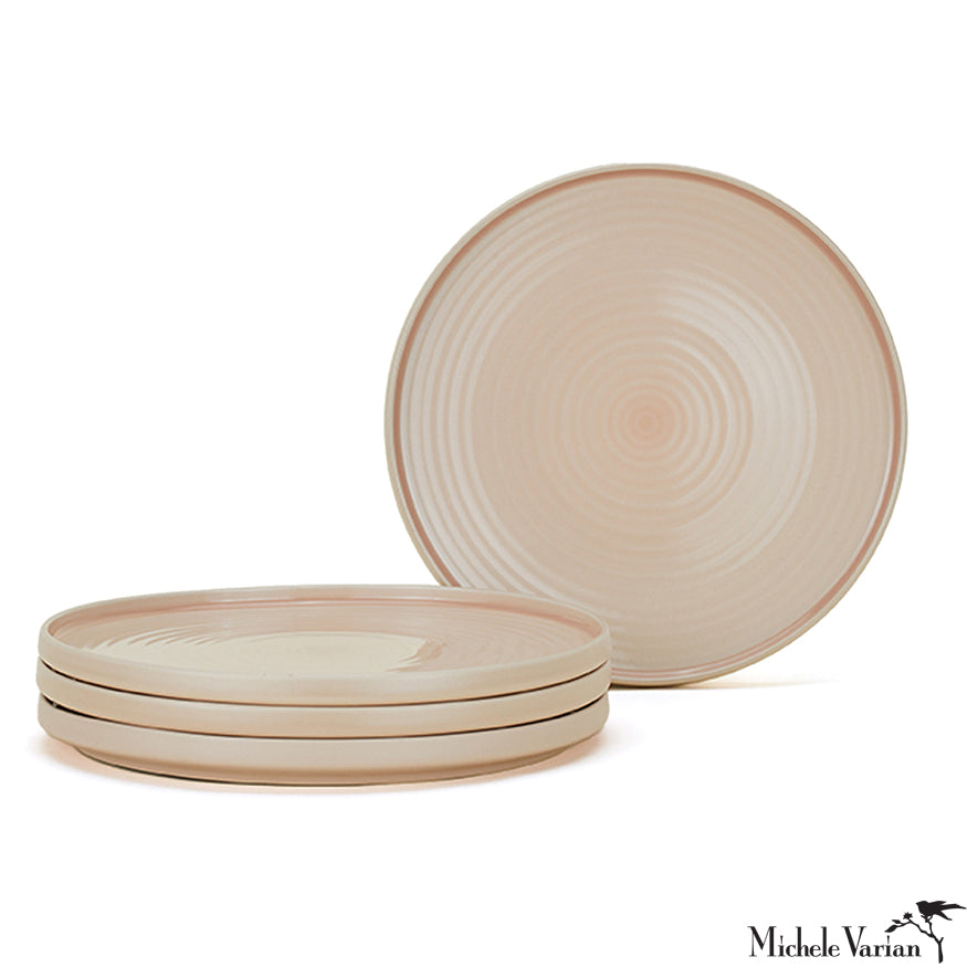 Blush Pink Dinner Plate Set of 4 - Elegant Porcelain Plates for Everyday Dining, Dinner Parties & Home Decor | Microwave & Dishwasher Safe