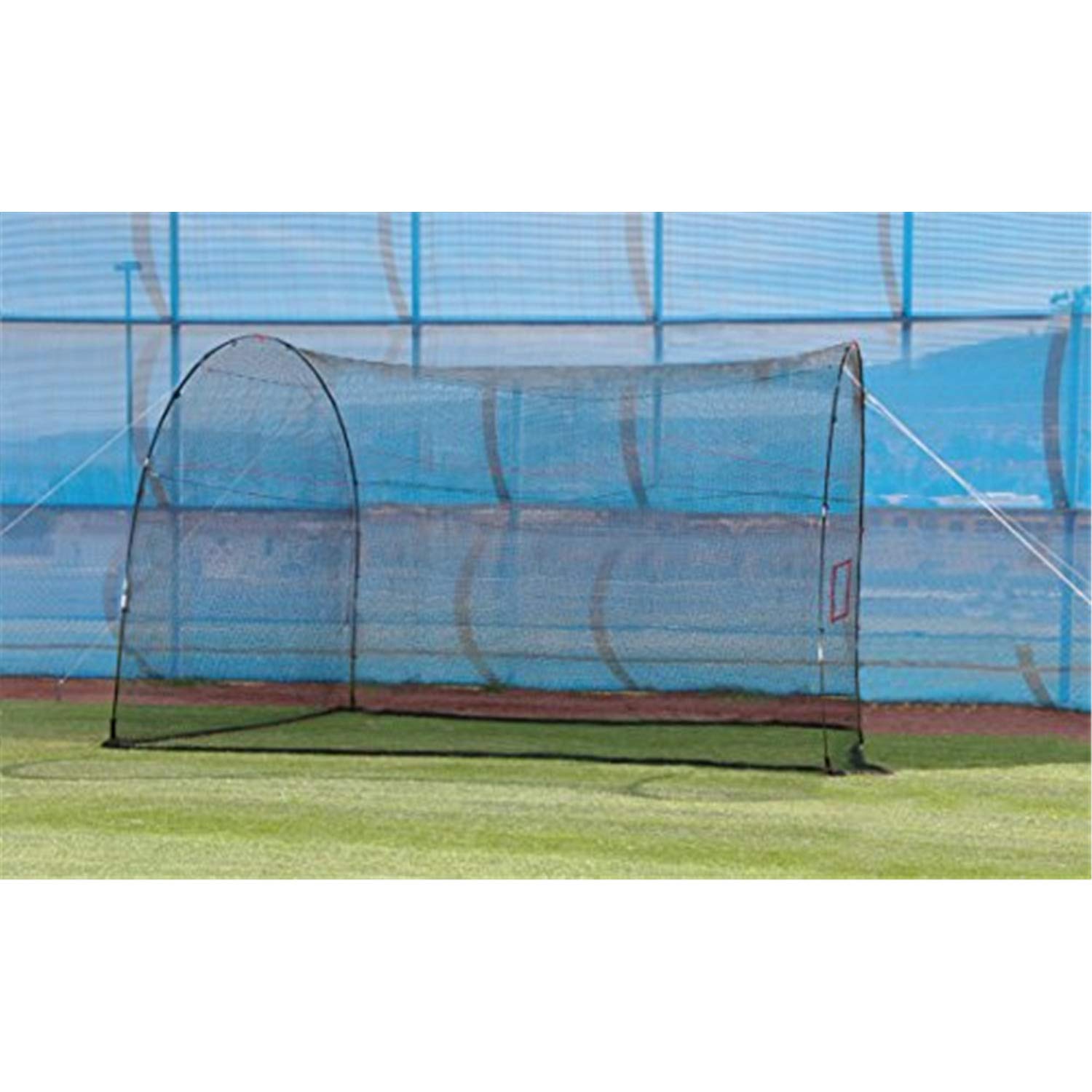 Heater Sports 12' x 12' x 10' Portable Baseball & Softball Batting Cage - Durable Net with Sturdy Frame, Built-in Machine Square (Machine Not Included) | Professional Batting Trainer for Kids & Adults | Perfect for Backyard Practice, Training Drills & Team Sports