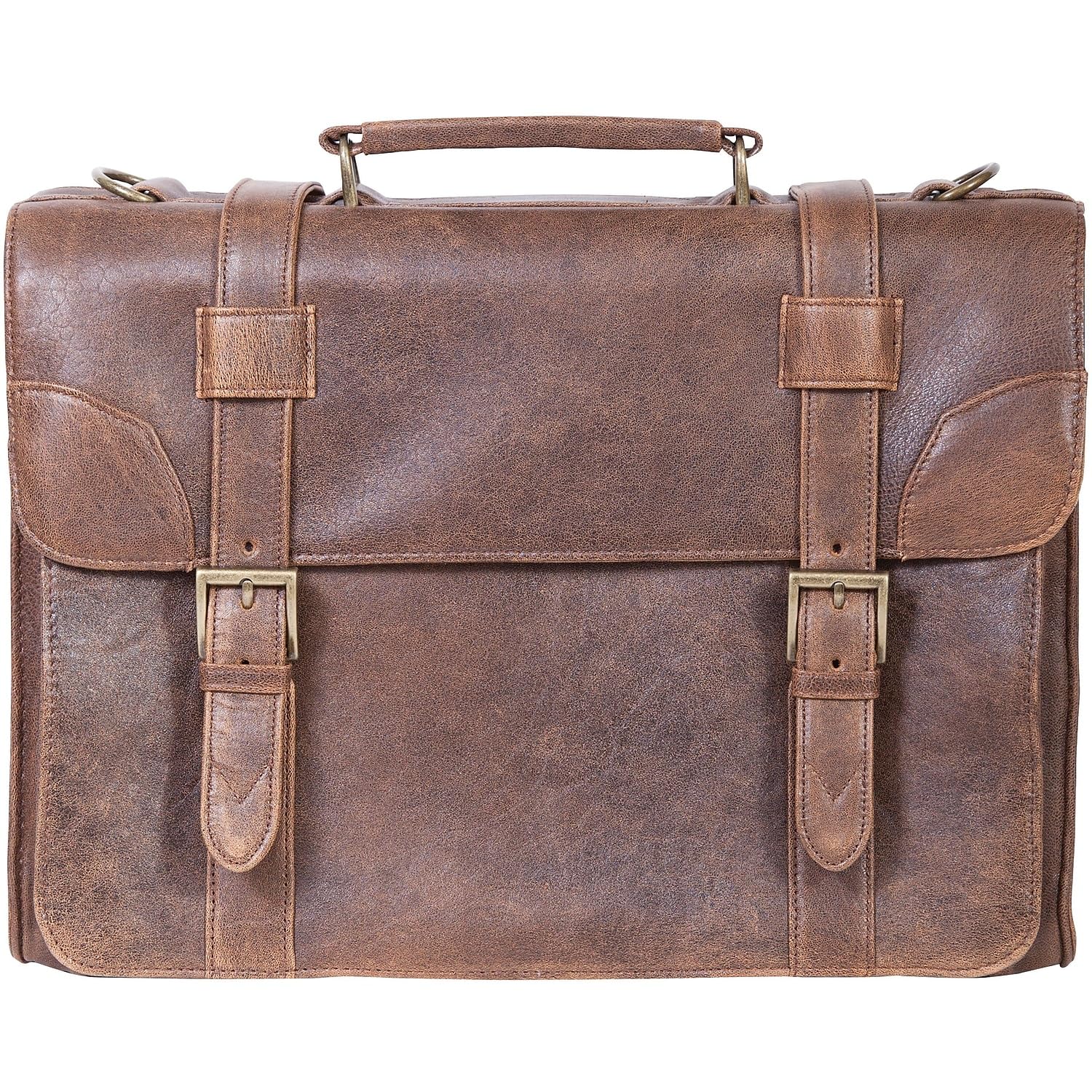 HIDESIGN by Scully Aerosquadron Genuine Leather Laptop Briefcase for Men - Professional Business Satchel with Adjustable Shoulder Strap - Perfect for Office, Travel & Daily Commute