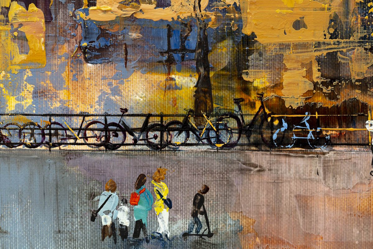 Amsterdam Evenings Original Canvas Art Print - Handmade Wall Decor for Living Room, Bedroom & Office | Perfect Gift for Home & Interior Design Lovers