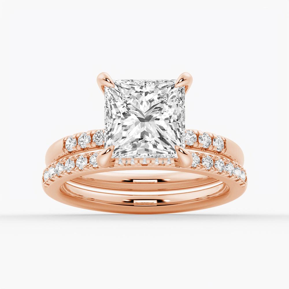 1.5ct Princess Cut Moissanite Engagement Ring with Hidden Halo - 14K White Gold Wedding Band for Women - Perfect Proposal Gift for Her - Ideal for Anniversaries, Valentine's Day & Special Occasions