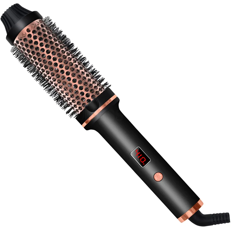 Ceramic Ionic Thermal Curling Brush for Hair - Professional Styling Tool with Fast Heating for Waves & Curls - Perfect for Home Use, Salon Styling & Travel