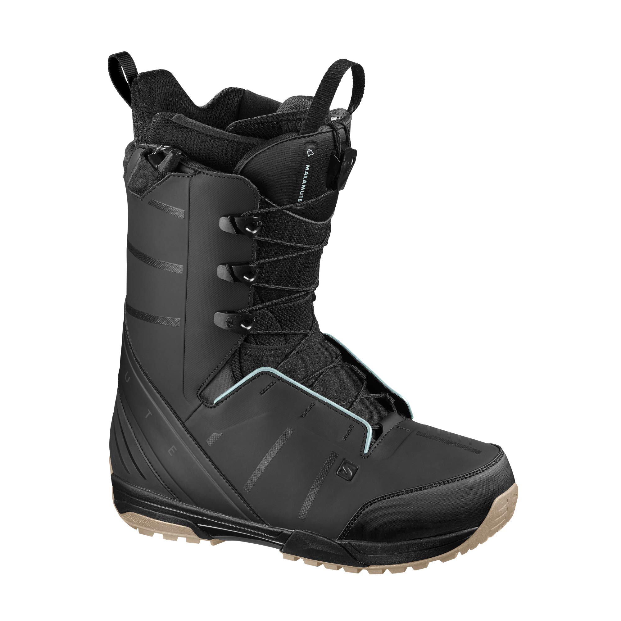 Salomon Malamute Snowboard Boots for Men & Women - 2021 Black, Size 6.5 - Waterproof Winter Snowboarding Shoes for All-Mountain & Freestyle Riding