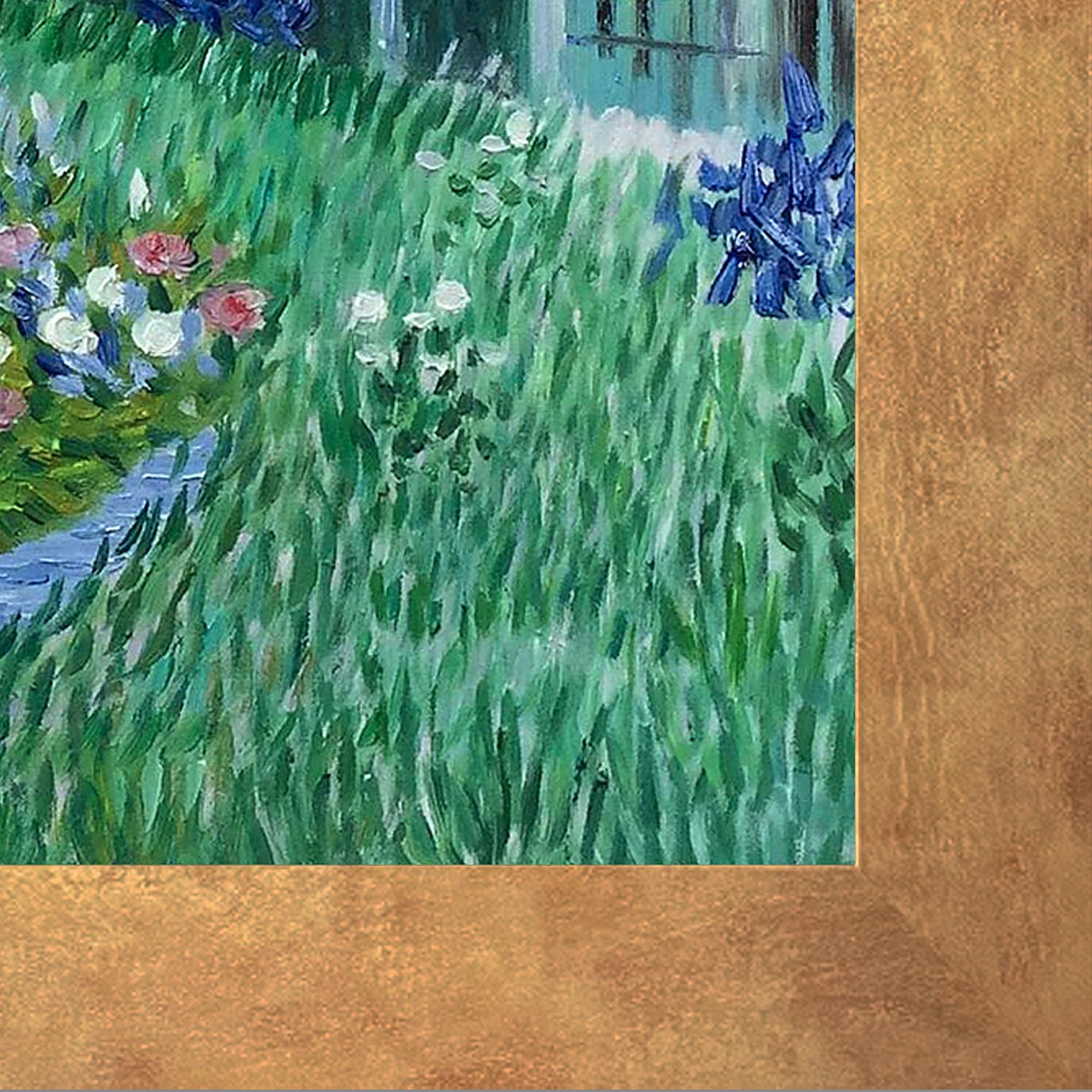 La Pastiche The Garden of Daubigny Oil Painting Reproduction - 26x30 Inch Hand-Painted Wall Art with Florentine Gold Frame - Perfect for Living Room, Bedroom & Office Decor