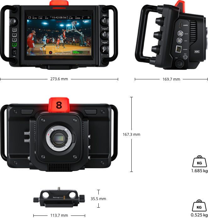 Blackmagic Studio Camera 4K Pro G2 - Professional 4K Live Streaming Camera with Ultra HD Resolution | Perfect for YouTube, Twitch & Broadcast Studios