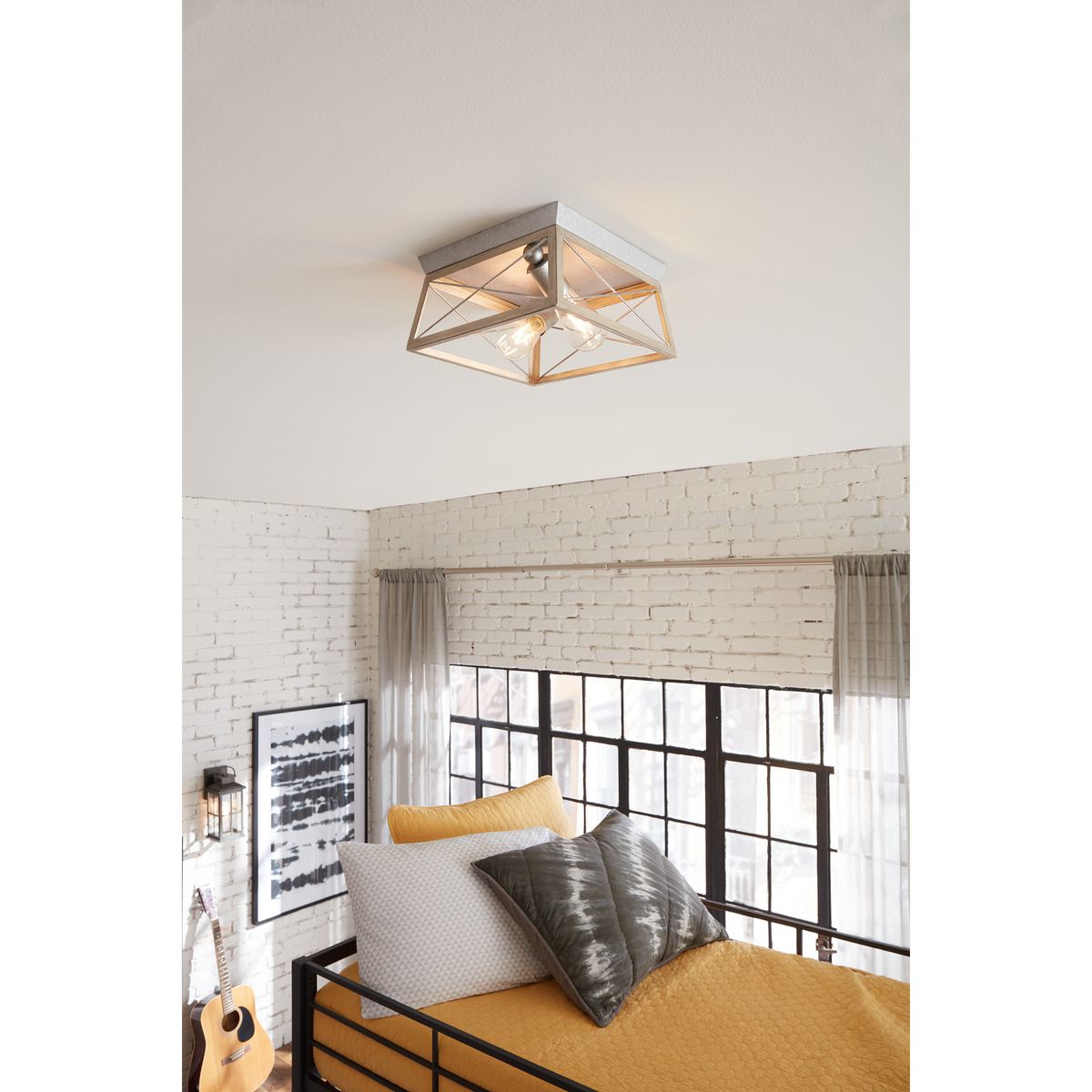 Briarwood Collection Two Light Flush Mount Ceiling Light Fixture - Modern LED Lighting for Bedroom, Hallway & Kitchen
