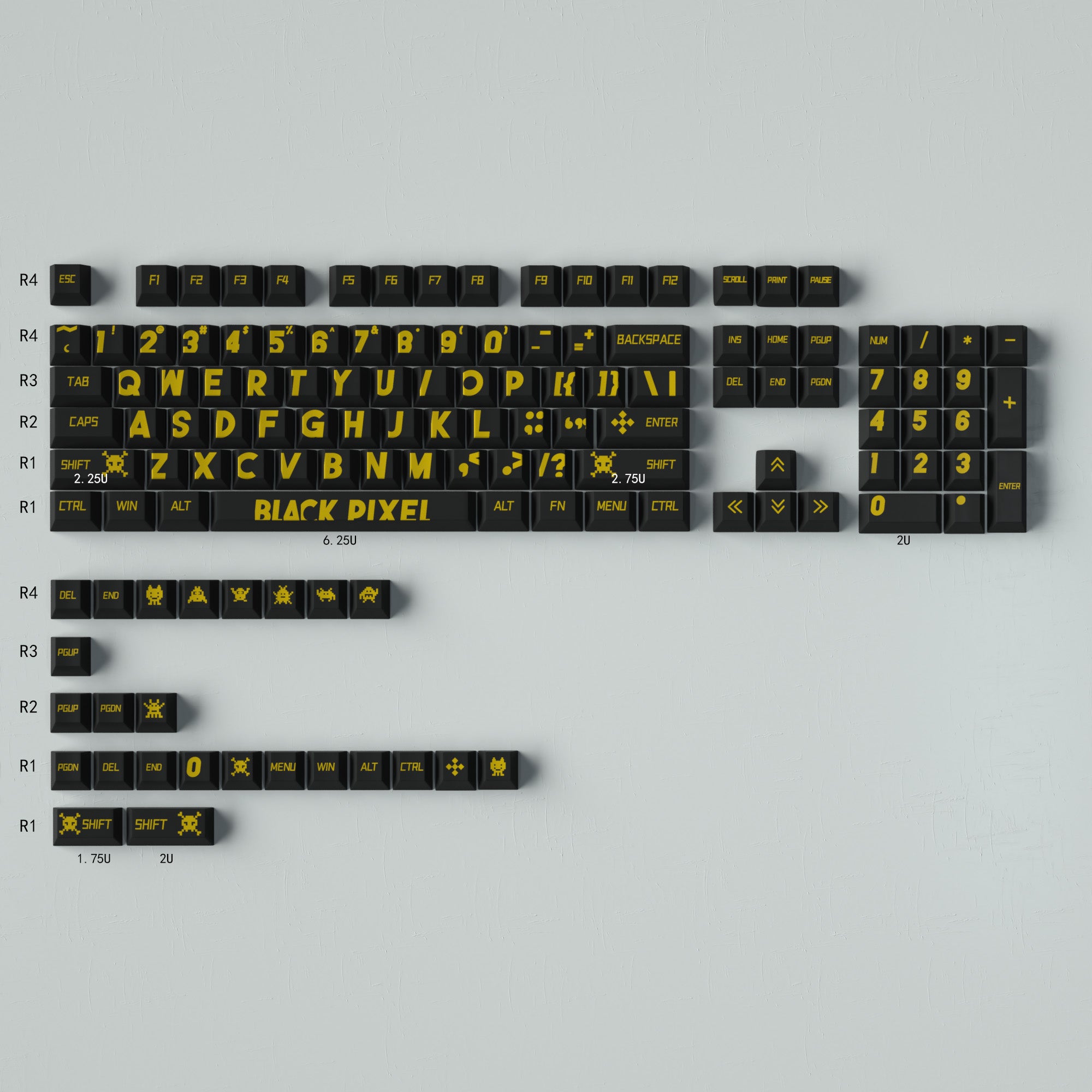 Large Font PBT Mechanical Keyboard Keycaps Set - Cherry Profile Height, Dye-Sublimation for Durability | Perfect for Gaming, Typing & Office Work