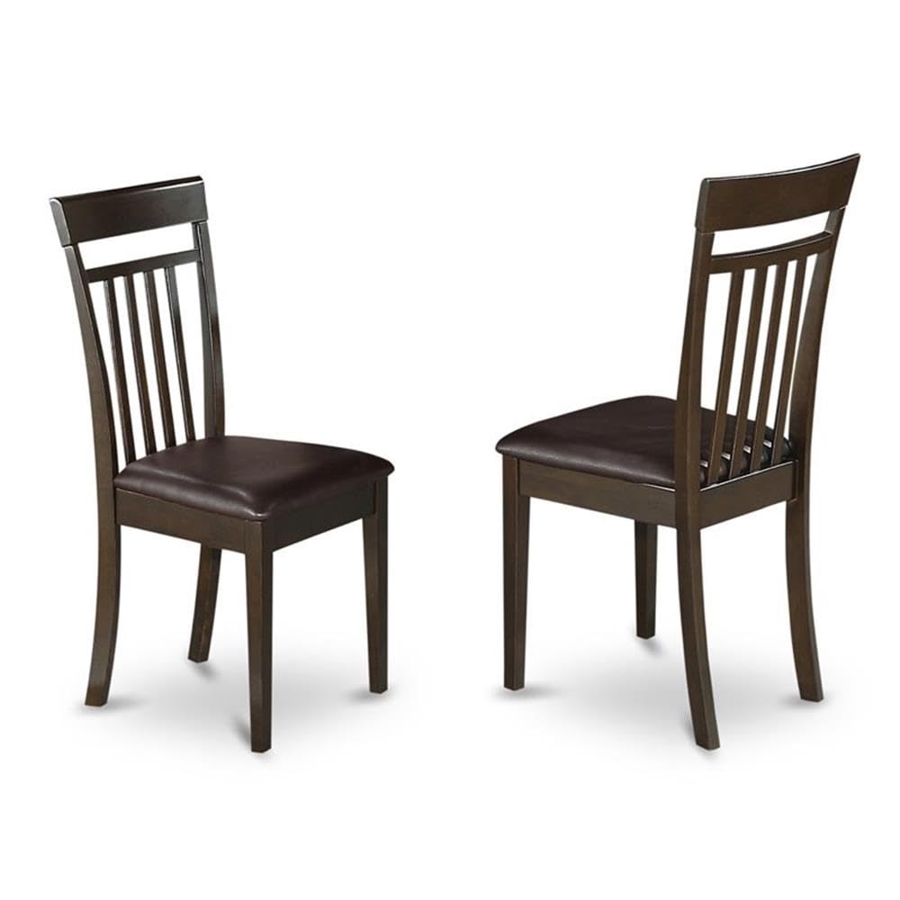 Modern 3-Piece Dining Table Set with Round Kitchen Table & 2 Faux Leather Chairs - 42x42 Inch Cappuccino | East West Furniture BOCA3-CAP-LC | Perfect for Small Spaces, Breakfast Nooks & Contemporary Dining Rooms