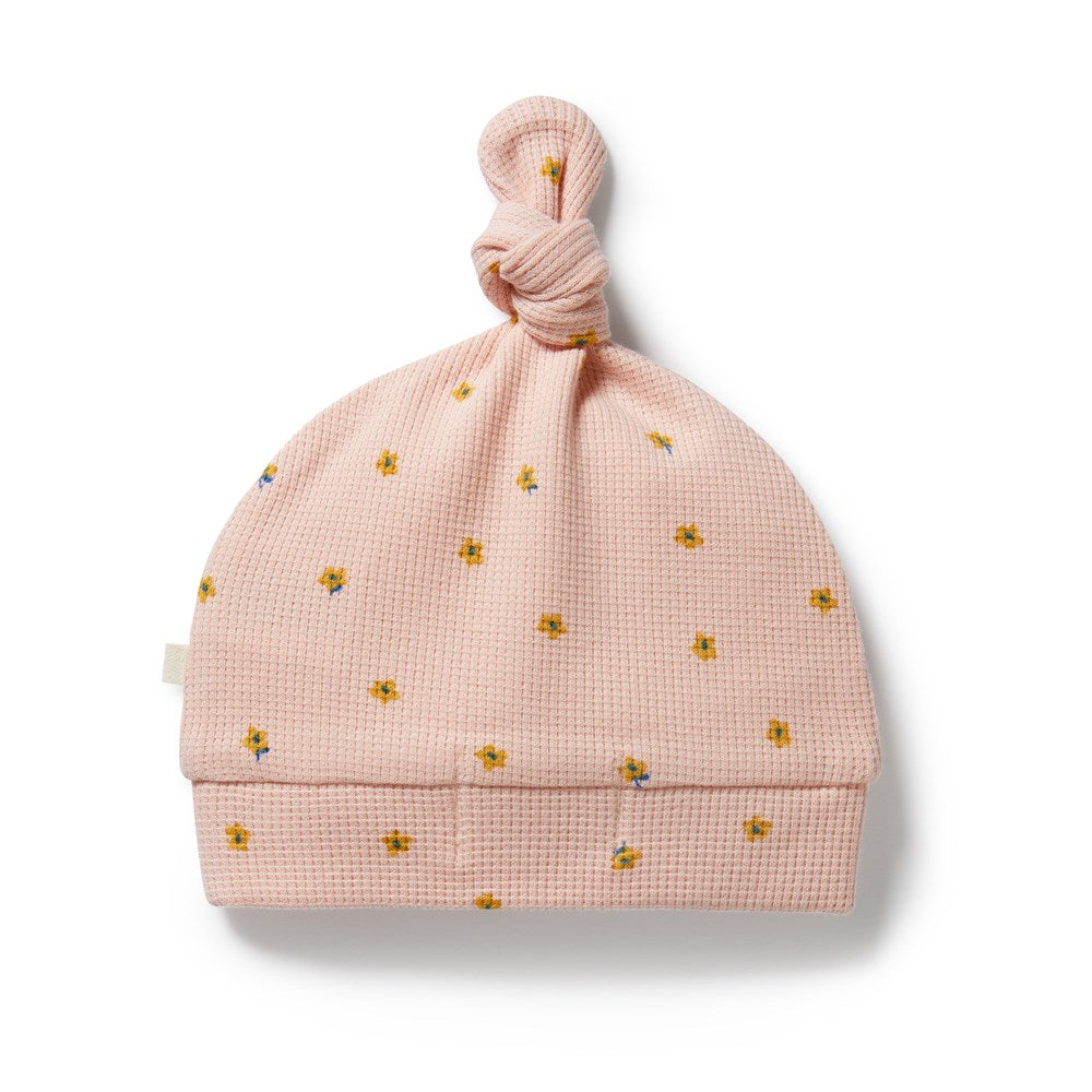 Little Fleur Organic Waffle Knot Hat for Women - Soft Cotton Beanie for Winter, Fall & Outdoor Activities | Cozy Knit Hat for Hiking, Travel & Casual Wear