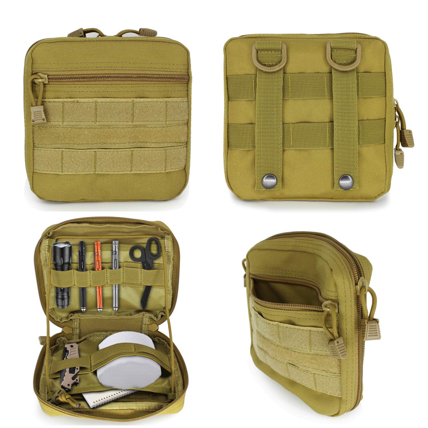 Tactical MOLLE Admin Pouch - Durable EDC Tool Bag for Outdoor, Hiking, Camping & Military Use