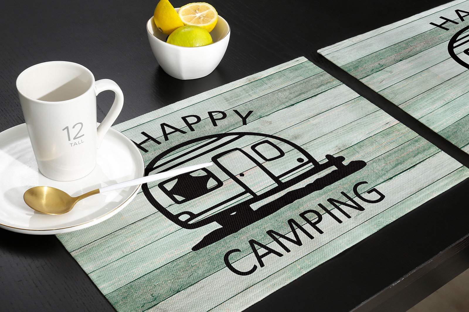 Cartoon Camper Happy Camping Washable Placemats Set of 4 - 13