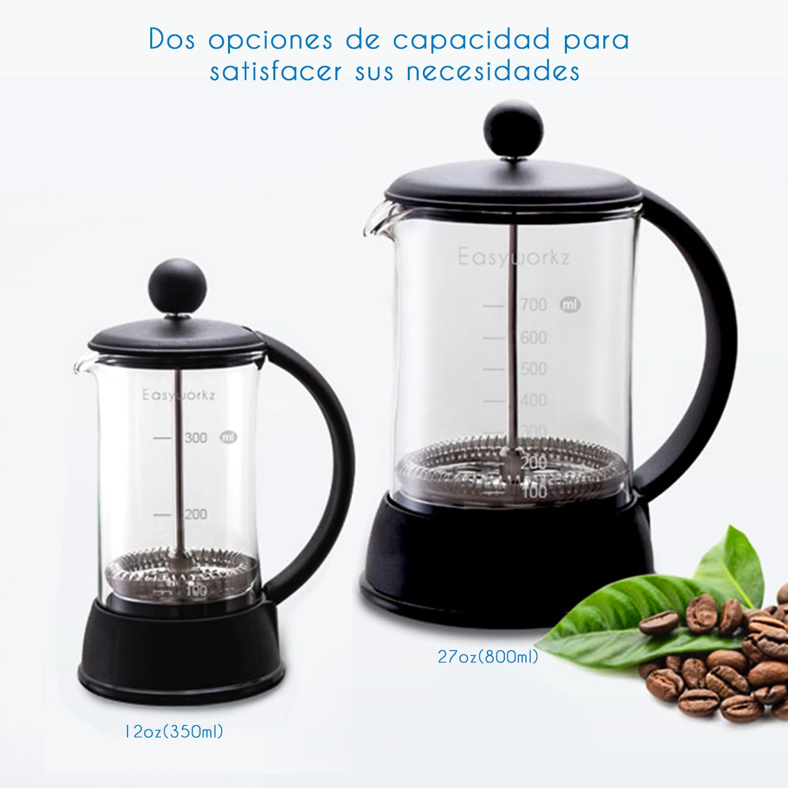 Easyworkz Eclipse French Press Coffee Maker with Heat-Resistant Borosilicate Glass, 800ml - Perfect for Home, Office, and Camping Brewing