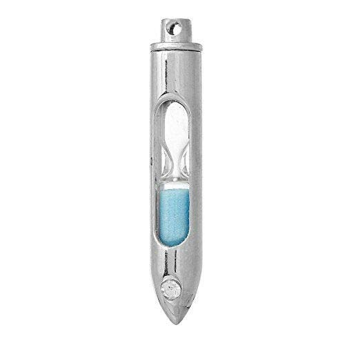 Vintage Sand Glass Silver Bullet Charm Pendant - DIY Necklace Making Supplies for Gothic Jewelry, Boho Style Accessories | Perfect for Necklaces, Bracelets & Craft Projects