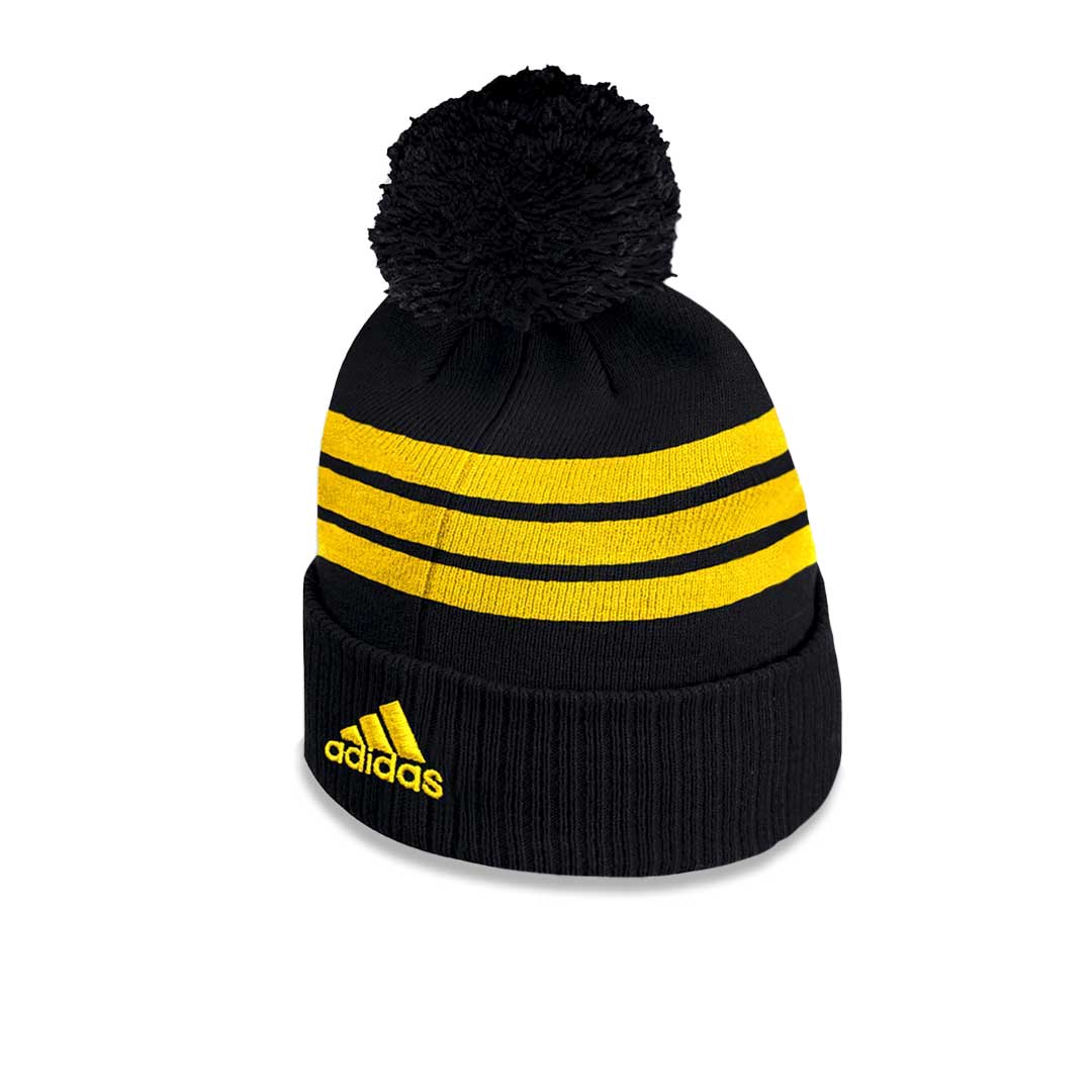 Adidas Men's Boston Bruins Cuffed Pom Beanie (GS6830) - Winter Warm Knit Hat for Hockey Fans & Outdoor Activities