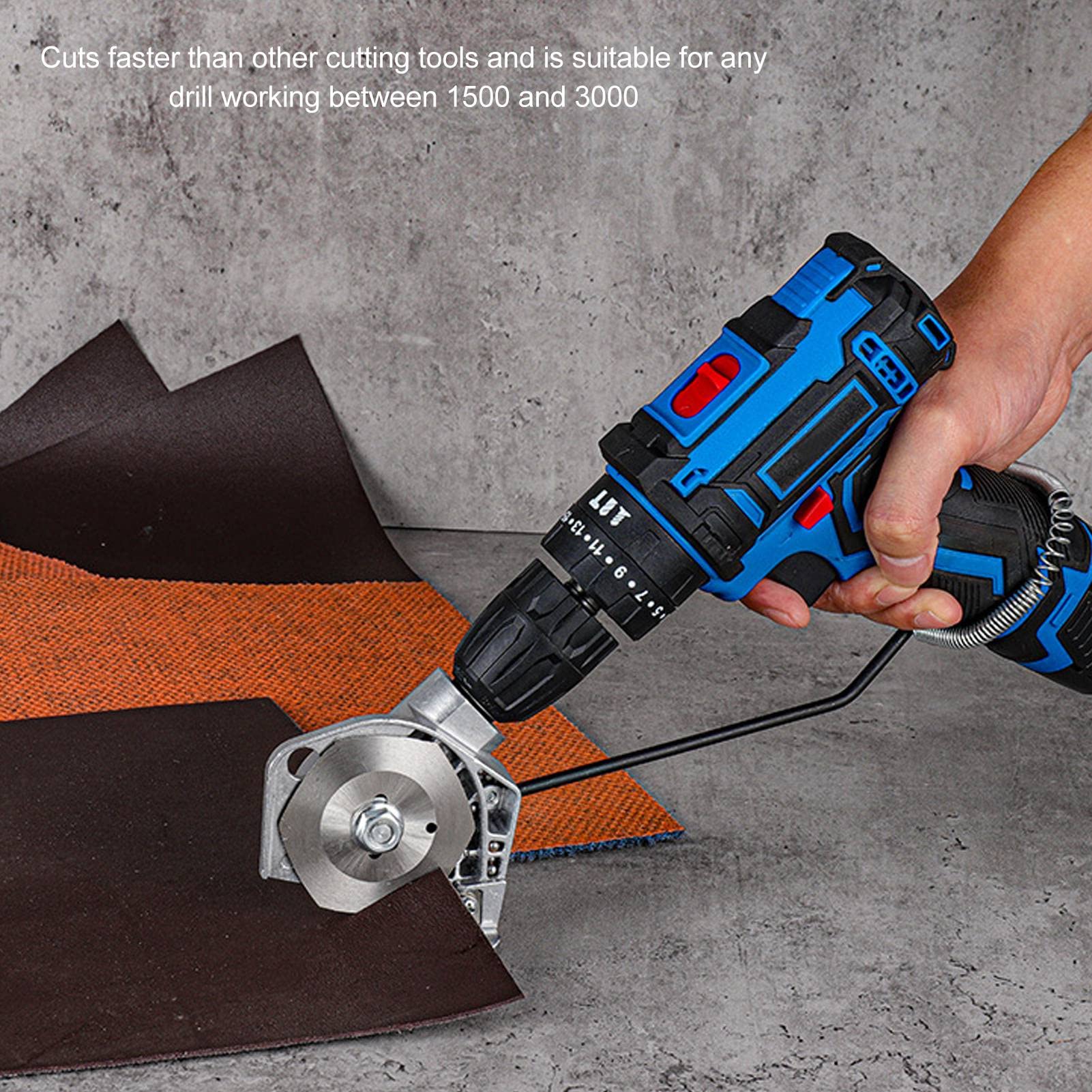 Electric Drill Plate Cutter Attachment - Alloy Steel Handheld Power Drill Cutting Tool for Canvas, Carpet, Leather & Sheet Metal | DIY Home Improvement & Metalworking Projects