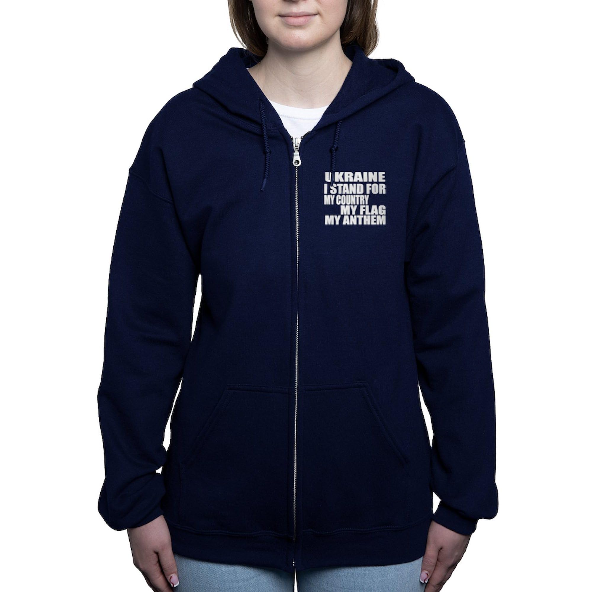 I Stand For Ukraine Women's Zip Hoodie - Comfortable Zip-Up Sweatshirt for Women | Perfect for Casual Wear, Outdoor Activities & Showing Support