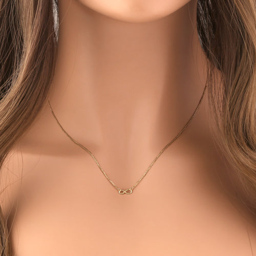 14K Solid Yellow Gold Infinity Necklace for Women - Elegant Trendy Jewelry Gift for Her, Perfect for Anniversaries, Birthdays & Special Occasions