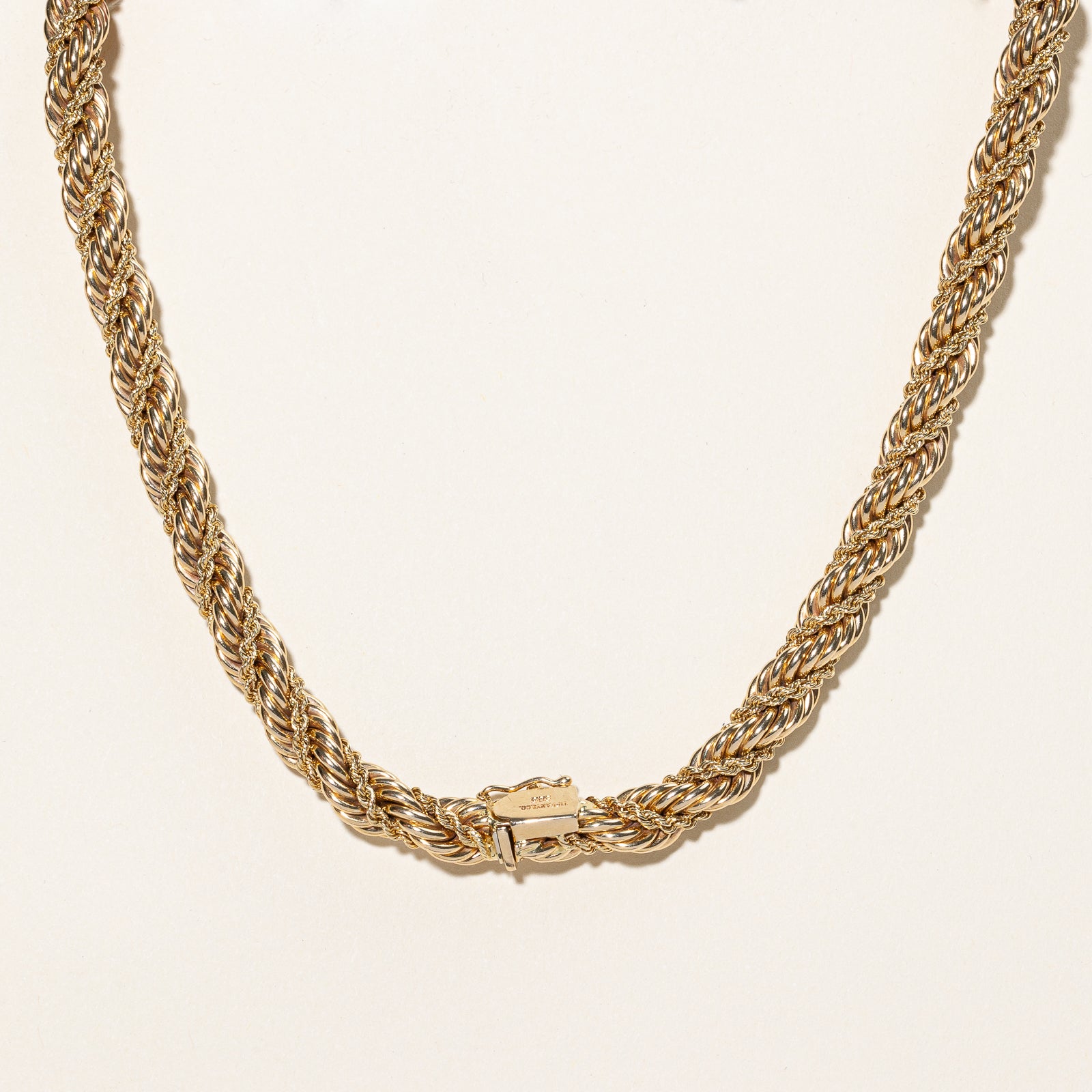 Vintage Tiffany & Co. 14k Gold Twisted Rope Necklace & Bracelet Set - 16