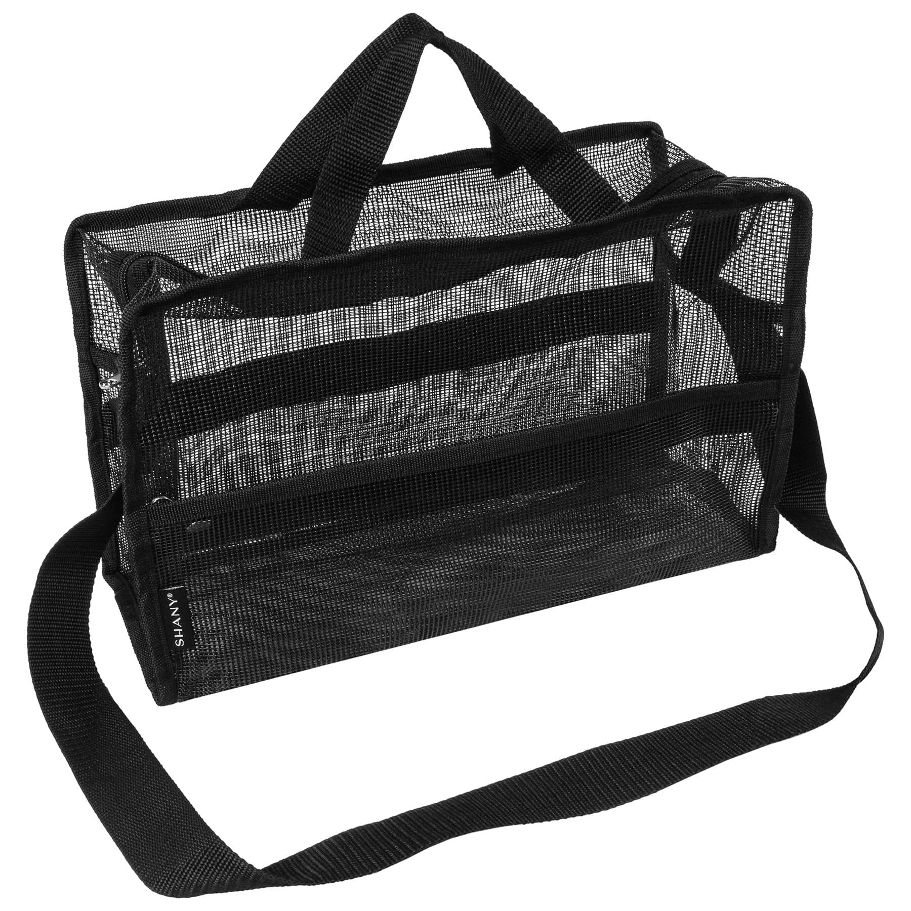Foldable Mesh Shopping Bag & Reusable Travel Tote - Lightweight Eco-Friendly Carryall for Groceries, Beach, Gym - Black