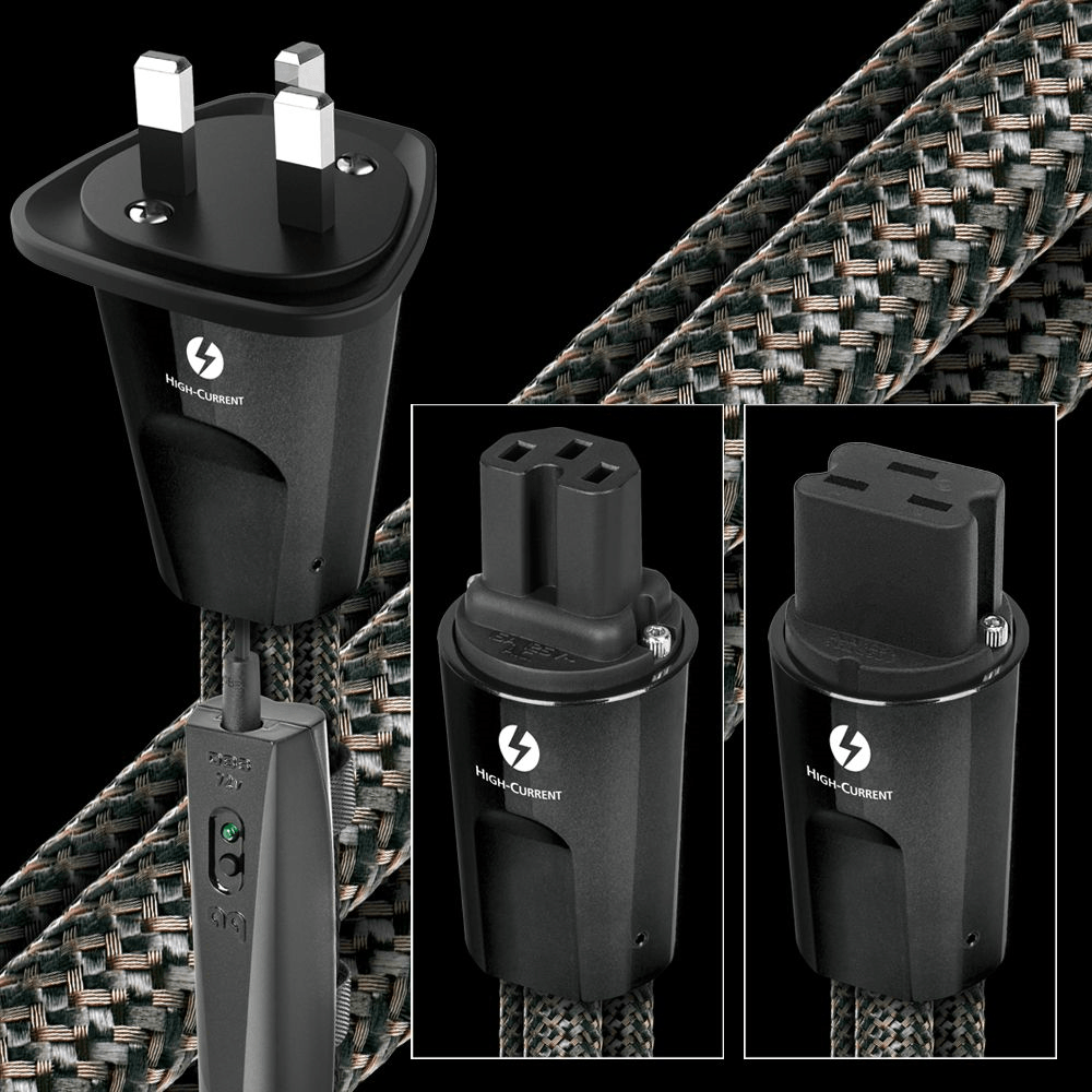 AudioQuest Thunder High Current AC Power Cable - Premium Audio Power Cord for Home Theater & Hi-Fi Systems - Perfect for Amplifiers, Receivers & Audiophile Equipment