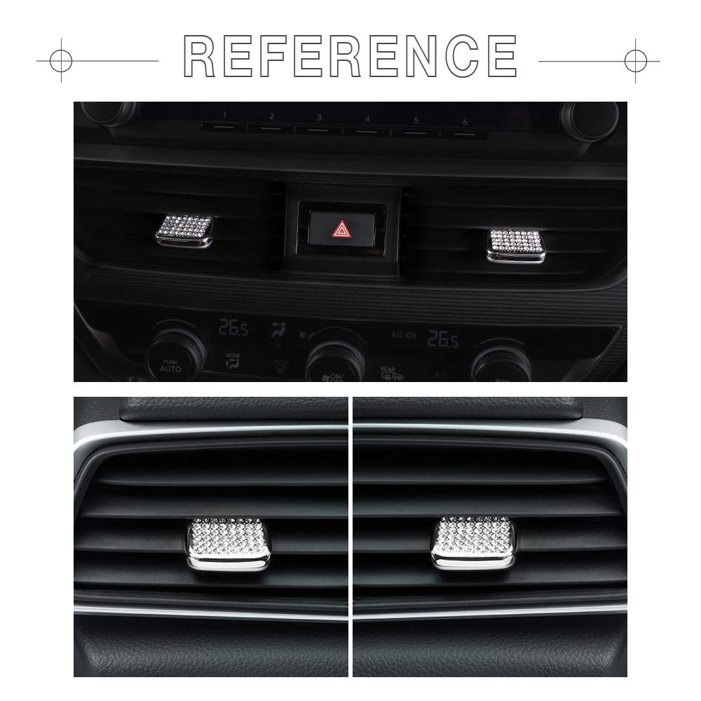 1797 Front Air Vent Outlet Adjustable Paddles Clip Caps for 2018-2022 Honda Accord 10th Gen 1.5T EX/EX-L/LX - Crystal Silver Interior Accessories (4 Pack) | Car Decor & Customization
