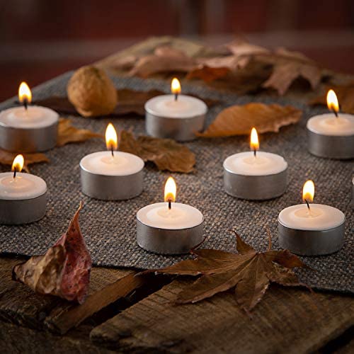 Realm White Unscented 4-Hour Burn Tea Light Candles (12 Pack) - Smokeless, Long-Lasting, Even Burning for Home Decor, Weddings, Parties & Relaxation | Premium Mess-Free Mini Candles