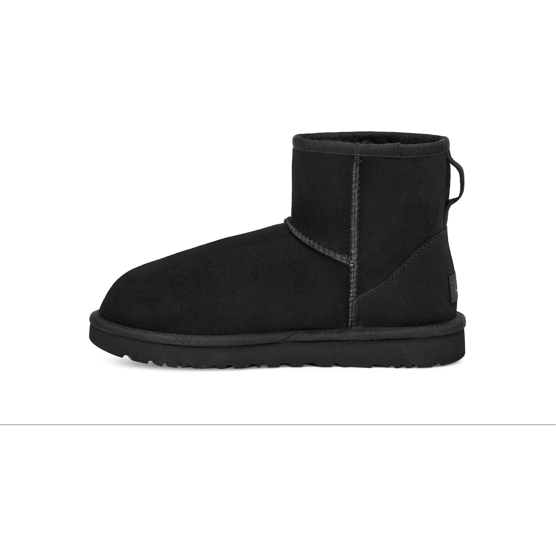 UGG Women's Classic Mini II Boots - Genuine Sheepskin Winter Boots for Women, Waterproof & Comfortable, Black - Perfect for Snow, Cold Weather & Casual Outfits