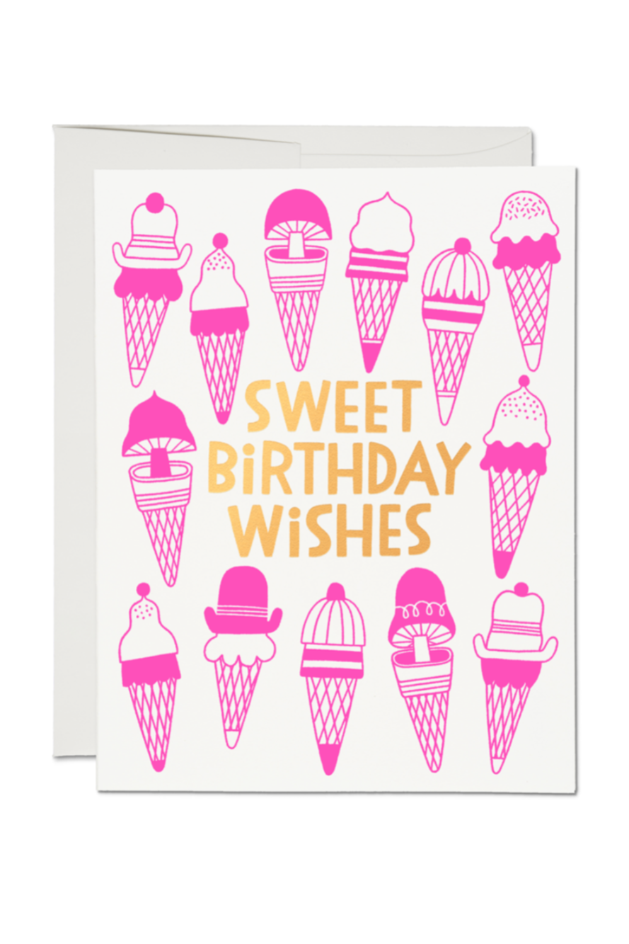 Funny Ice Cream Birthday Card - Sweet Wishes Greeting Card for Friends & Family - Perfect for Birthdays, Celebrations & Special Occasions