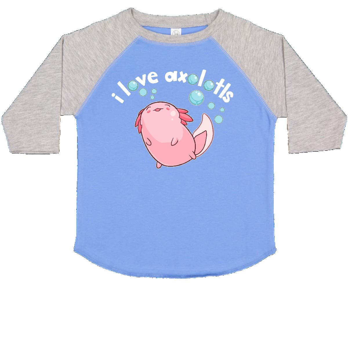 Inktastic I Love Axolotls with Bubbles Toddler T-Shirt - Cute Axolotl Graphic Tee for Kids - Soft Cotton Shirt for Boys & Girls - Perfect for Playdates, School & Casual Outings